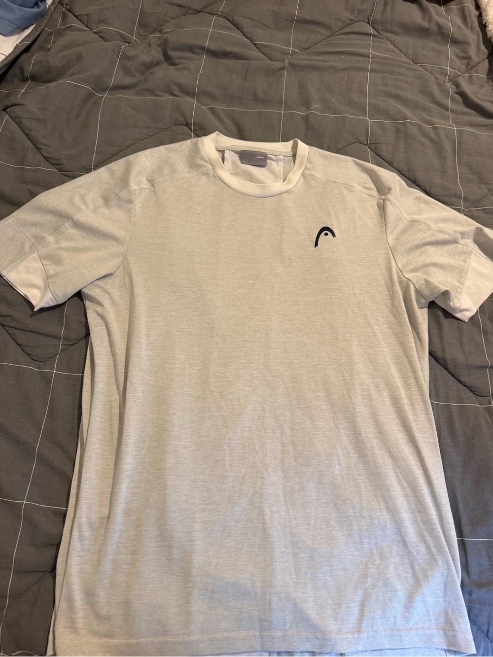 HEAD Men's Light Gray Performance Crew Tee with Small Logo Tennis